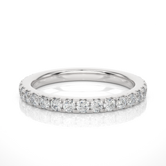 0.73 CT Round Cut Elegant Prong Set Labgrown Or Natural Diamond Wedding Band For Women's - HIGHCARAT DIAMONDS