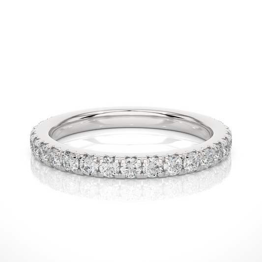 0.73 CT Round Cut Elegant Prong Set Labgrown Or Natural Diamond Wedding Band For Women's - HIGHCARAT DIAMONDS