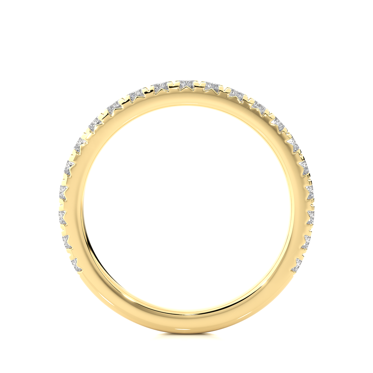 0.73 CT Round Cut Elegant Prong Set Labgrown Or Natural Diamond Wedding Band For Women's - HIGHCARAT DIAMONDS