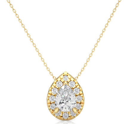 0.79 CT Pear & Round Diamond Shape Pendant Perfect For Weddings & Anniversaries - HIGHCARAT DIAMONDS