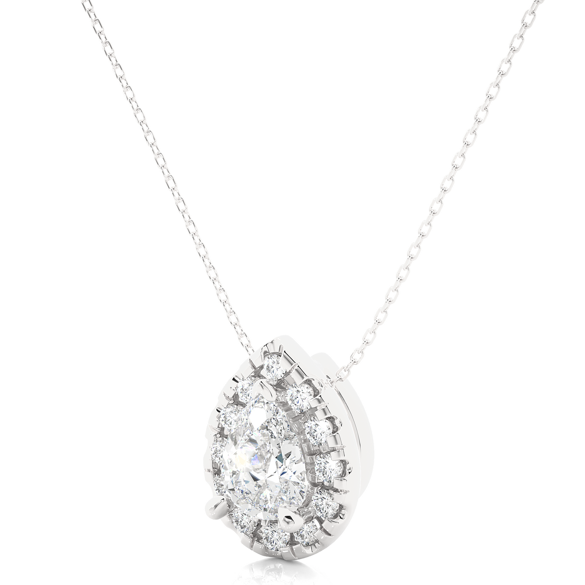 0.79 CT Pear & Round Diamond Shape Pendant Perfect For Weddings & Anniversaries - HIGHCARAT DIAMONDS