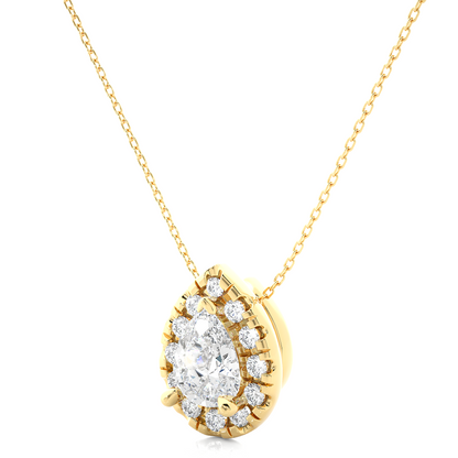 0.79 CT Pear & Round Diamond Shape Pendant Perfect For Weddings & Anniversaries - HIGHCARAT DIAMONDS
