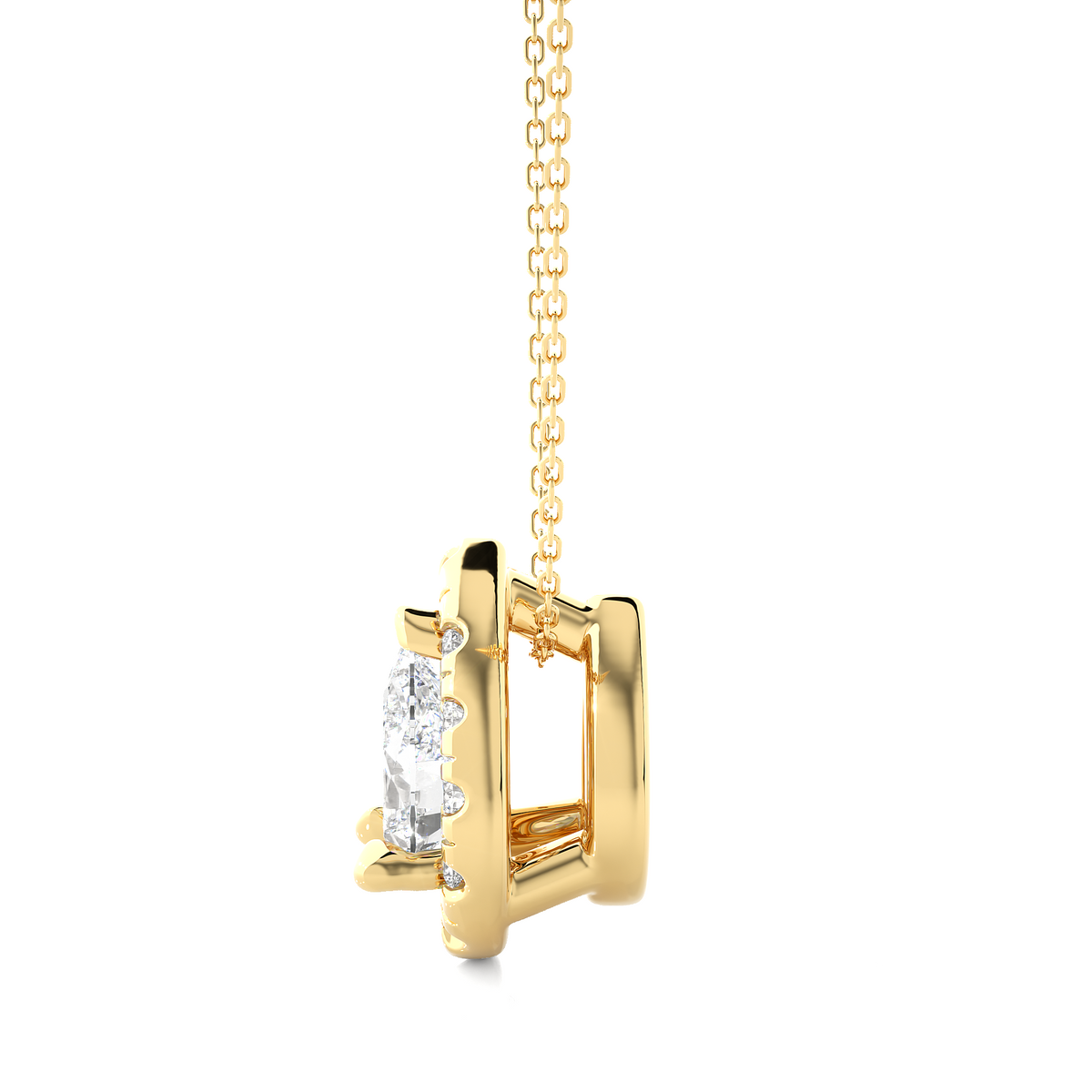 0.79 CT Pear & Round Diamond Shape Pendant Perfect For Weddings & Anniversaries - HIGHCARAT DIAMONDS