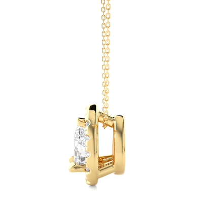 0.79 CT Pear & Round Diamond Shape Pendant Perfect For Weddings & Anniversaries - HIGHCARAT DIAMONDS