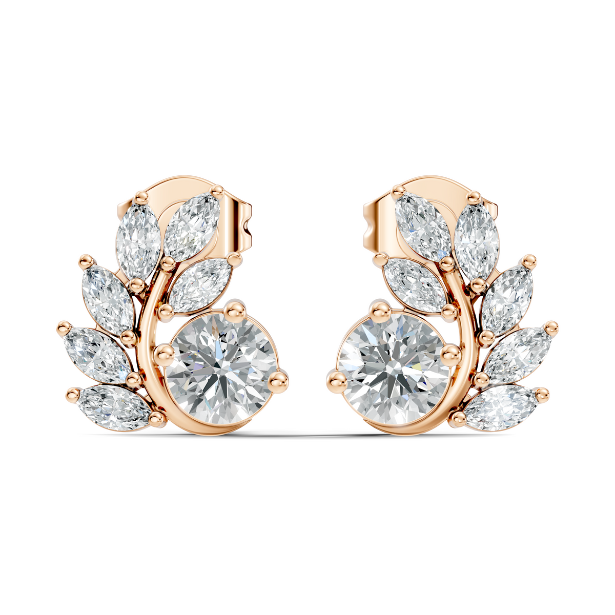 Stunning 0.82 CT Lab-Grown Diamond Earrings Classic Marquise & Round Style - HIGHCARAT DIAMONDS