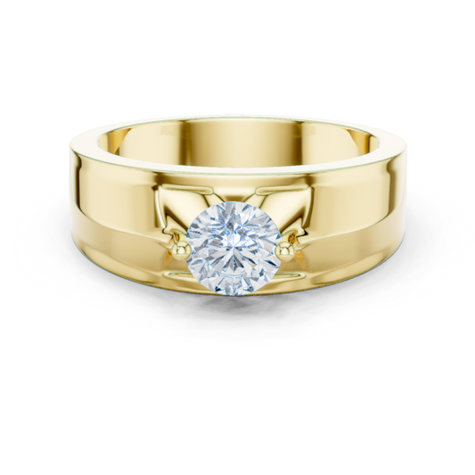 Round Shape Lab Grown Diamond Vintage Art Deco Classic Look Diamond ring For Men - HIGHCARAT DIAMONDS