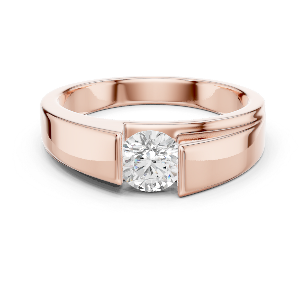 Men's Round Shapes Lab Grown Diamond 14k Solid Gold Stunning Wedding Wear Ring - HIGHCARAT DIAMONDS