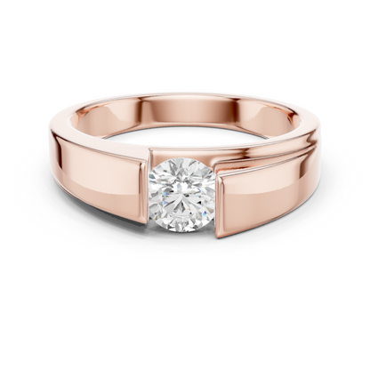 Men's Round Shapes Lab Grown Diamond 14k Solid Gold Stunning Wedding Wear Ring - HIGHCARAT DIAMONDS