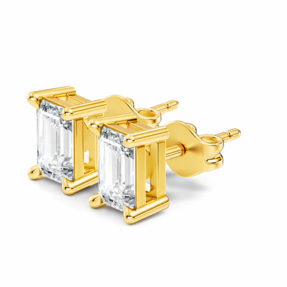 0.92 Carat Emerald Cut Lab-Grown Diamond Stud Earrings Eco-Friendly Gift For Her - HIGHCARAT DIAMONDS