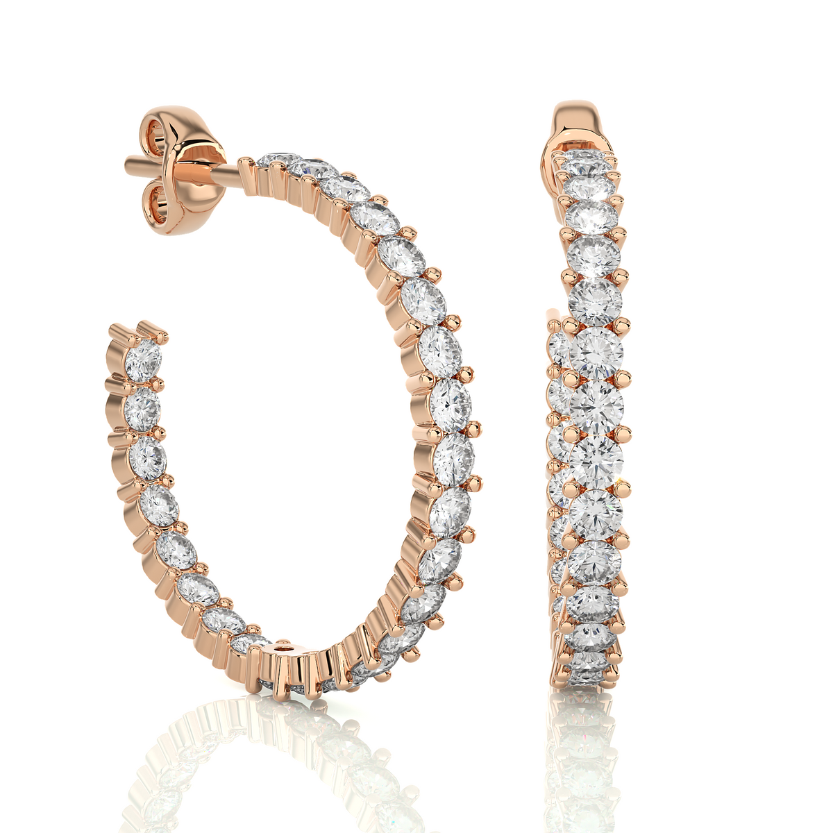 0.92 CT Round Shaped huggie Hoop Labgrown And Natural Diamond Vintage Earrings For Someone Special - HIGHCARAT DIAMONDS