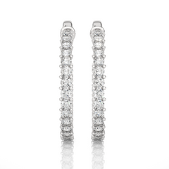 0.92 CT Round Shaped huggie Hoop Labgrown And Natural Diamond Vintage Earrings For Someone Special - HIGHCARAT DIAMONDS