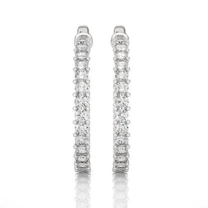 0.92 CT Round Shaped huggie Hoop Labgrown And Natural Diamond Vintage Earrings For Someone Special - HIGHCARAT DIAMONDS