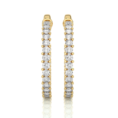 0.92 CT Round Shaped huggie Hoop Labgrown And Natural Diamond Vintage Earrings For Someone Special - HIGHCARAT DIAMONDS