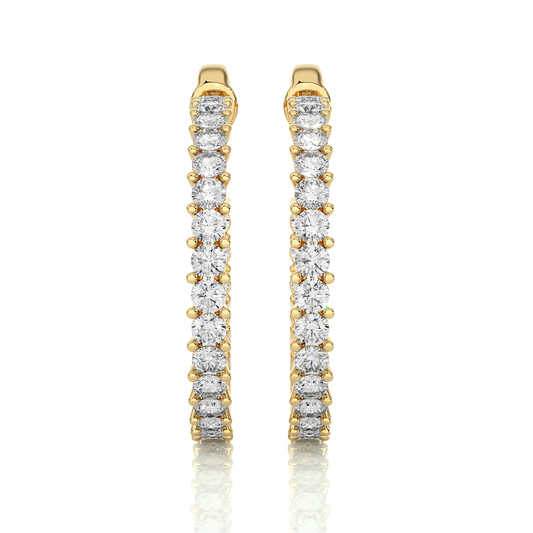 0.92 CT Round Shaped huggie Hoop Labgrown And Natural Diamond Vintage Earrings For Someone Special - HIGHCARAT DIAMONDS