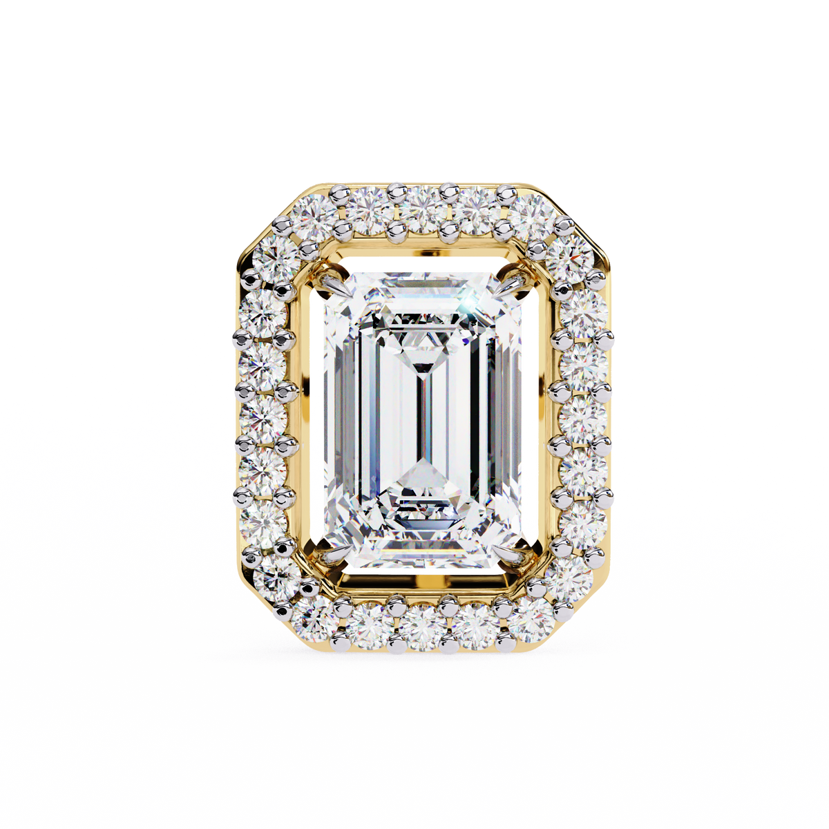 1.00Ct Radiant And Round Cut Diamond Halo Style Delicate Minimalist Stackable Perfect Bridal Stud Earring Gift For Her - HIGHCARAT DIAMONDS