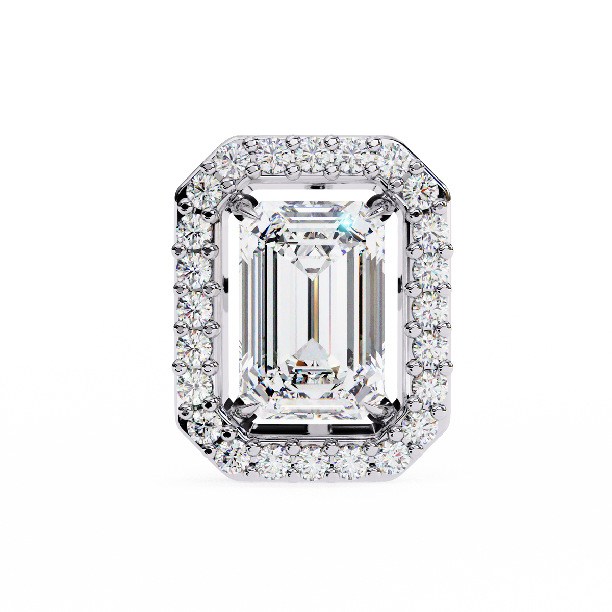 1.00Ct Radiant And Round Cut Diamond Halo Style Delicate Minimalist Stackable Perfect Bridal Stud Earring Gift For Her - HIGHCARAT DIAMONDS