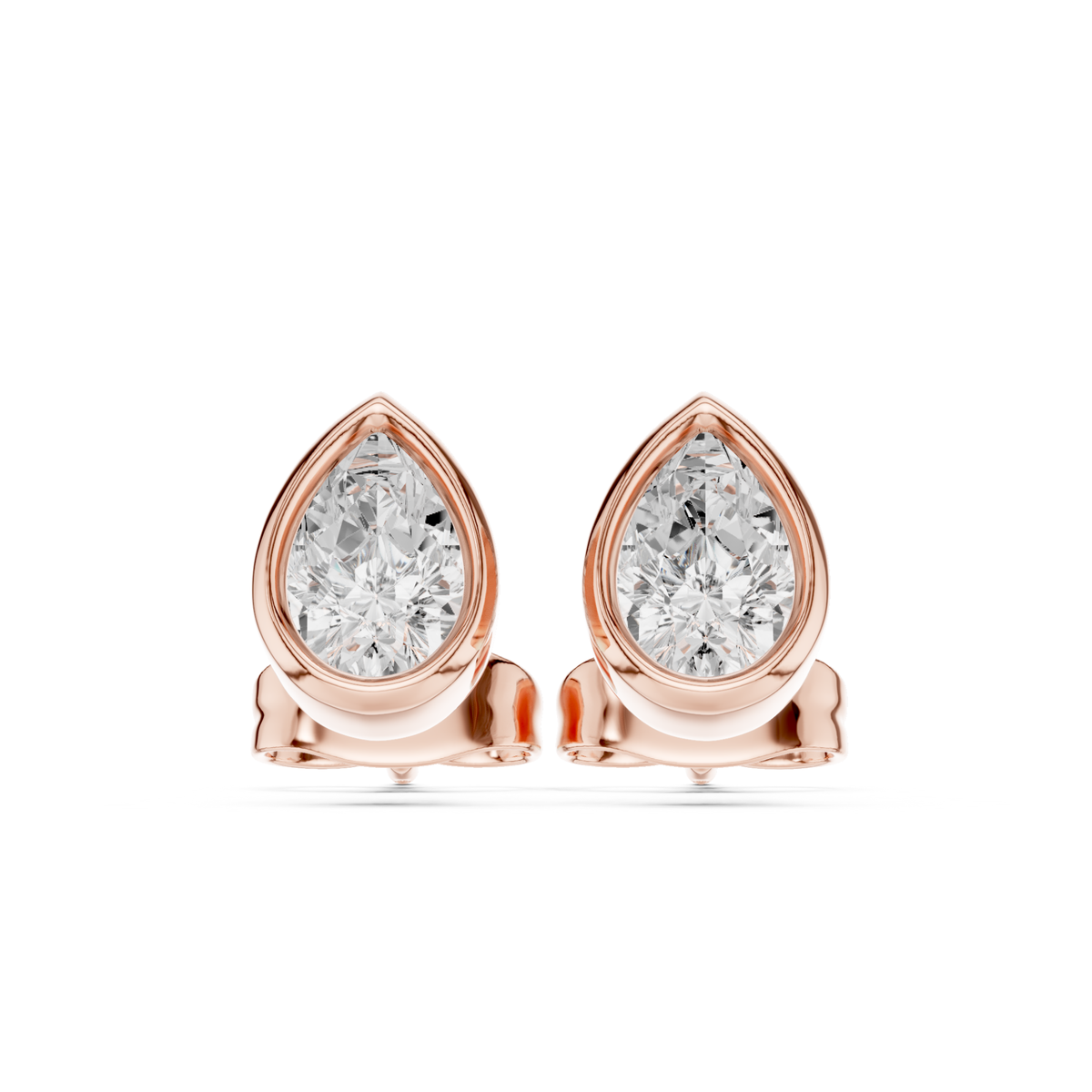 Pear Cut Lab Grown Diamond Vintage Stud Earrings