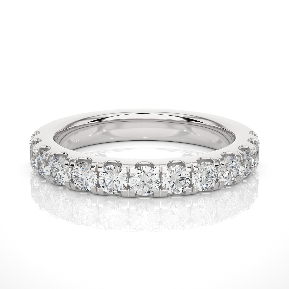 1.01 CT Labgrown Round Diamond Women's Wedding Band Stunning Eternal Sparkle - HIGHCARAT DIAMONDS