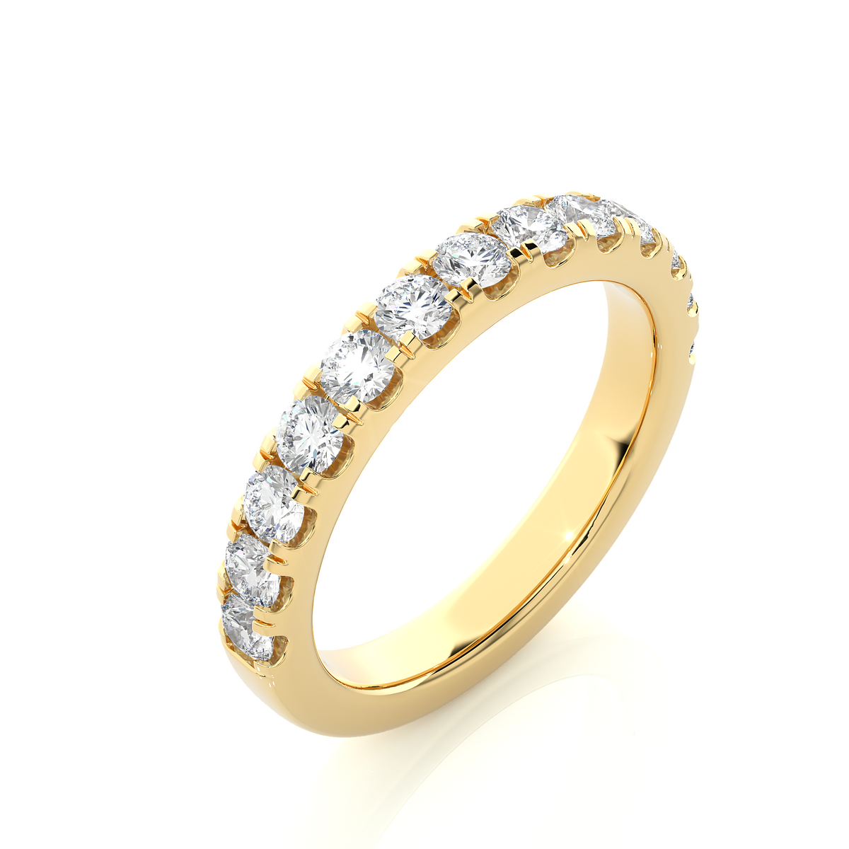 1.01 CT Labgrown Round Diamond Women's Wedding Band Stunning Eternal Sparkle - HIGHCARAT DIAMONDS