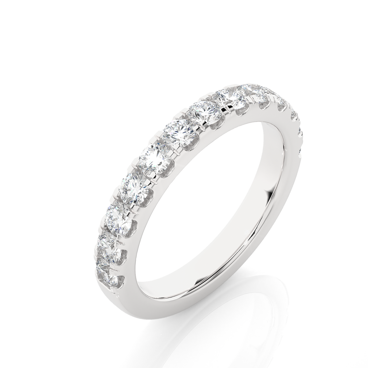 1.01 CT Labgrown Round Diamond Women's Wedding Band Stunning Eternal Sparkle - HIGHCARAT DIAMONDS