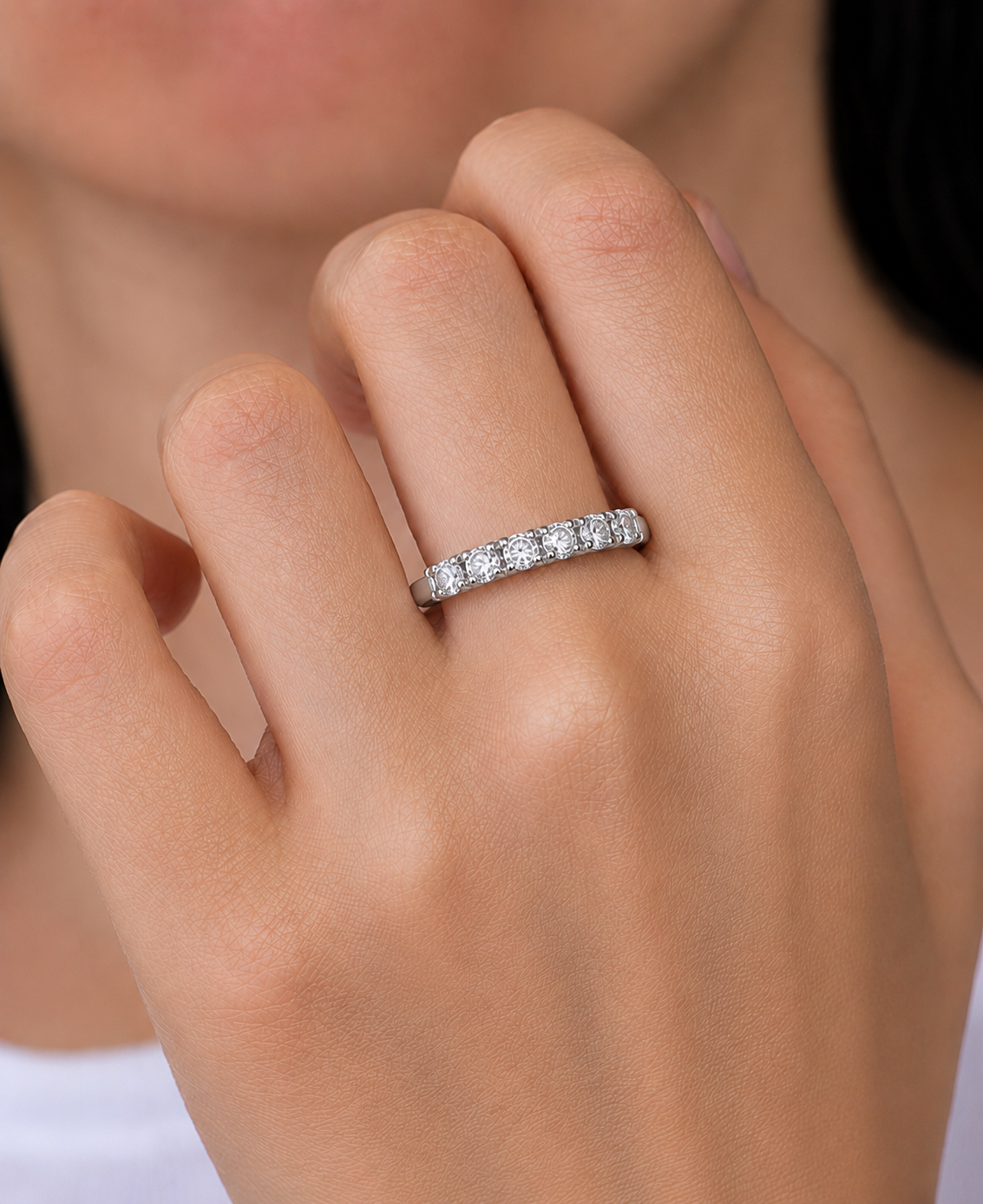 1.01 CT Labgrown Round Diamond Women's Wedding Band Stunning Eternal Sparkle - HIGHCARAT DIAMONDS