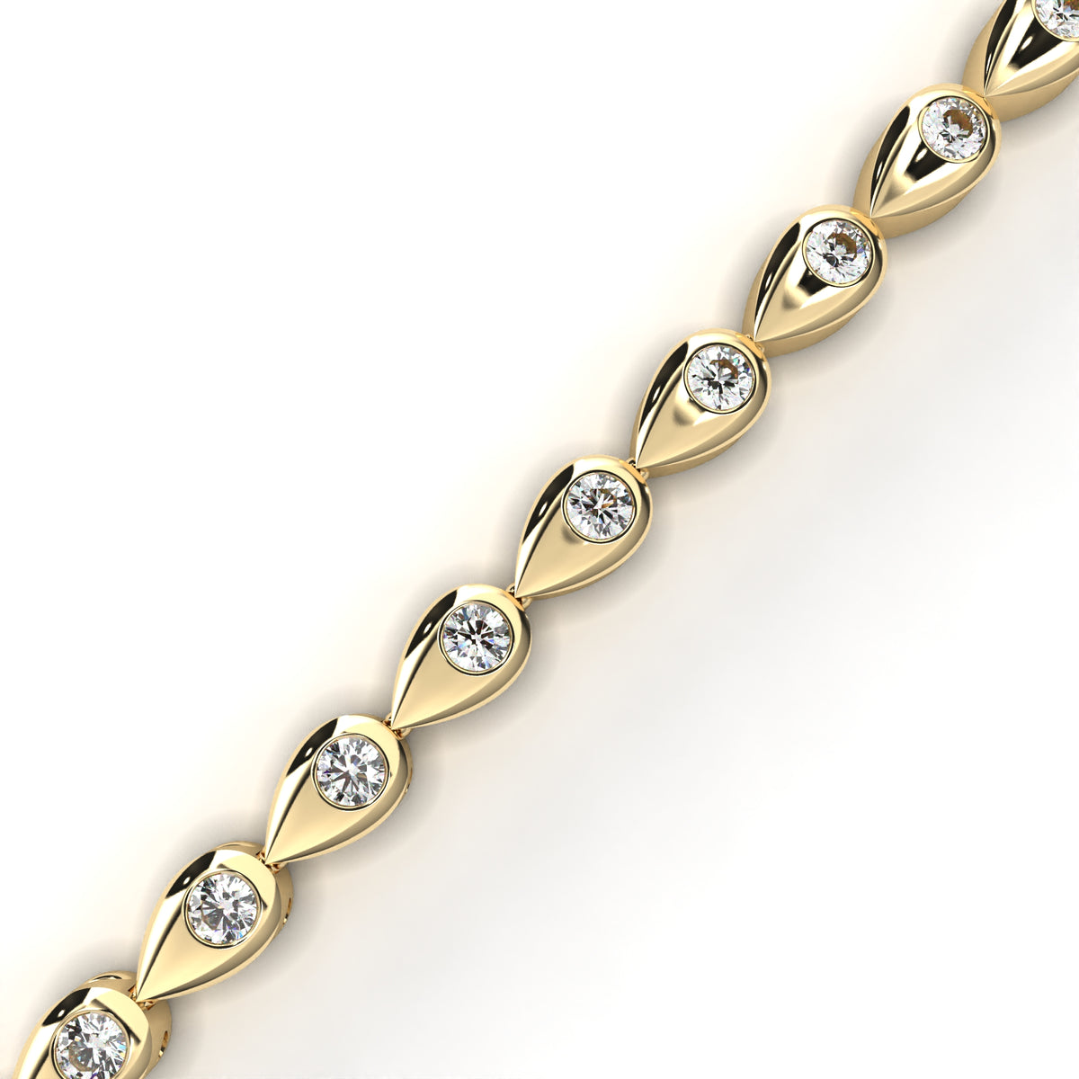 1.02Ct Pear Shape Round Cut Lab Grown & Natural Diamond Cluster Minimalist Statement Tennis Bracelet Gift For Her - HIGHCARAT DIAMONDS