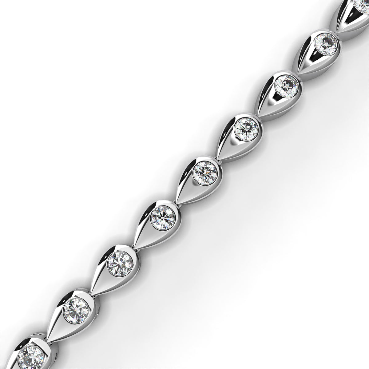 1.02Ct Pear Shape Round Cut Lab Grown & Natural Diamond Cluster Minimalist Statement Tennis Bracelet Gift For Her - HIGHCARAT DIAMONDS