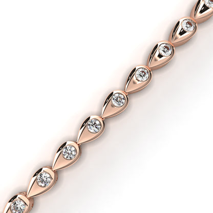 1.02Ct Pear Shape Round Cut Lab Grown & Natural Diamond Cluster Minimalist Statement Tennis Bracelet Gift For Her - HIGHCARAT DIAMONDS