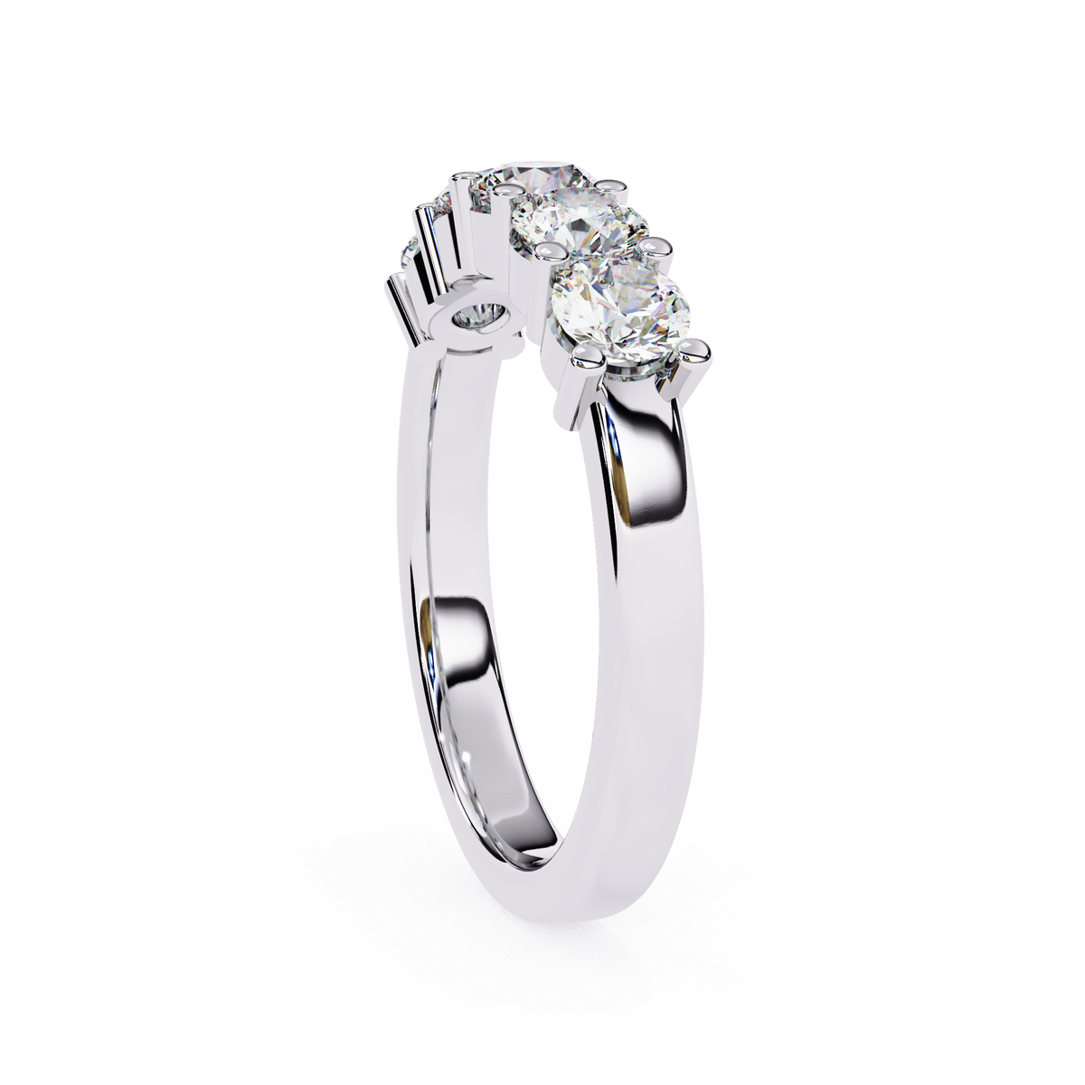 1.03Ct Round Cut Top Grade Diamond Art Deco Delicate Cluster Unisex Handmade Dainty 5 Stone Wedding Band  For Women's - HIGHCARAT DIAMONDS