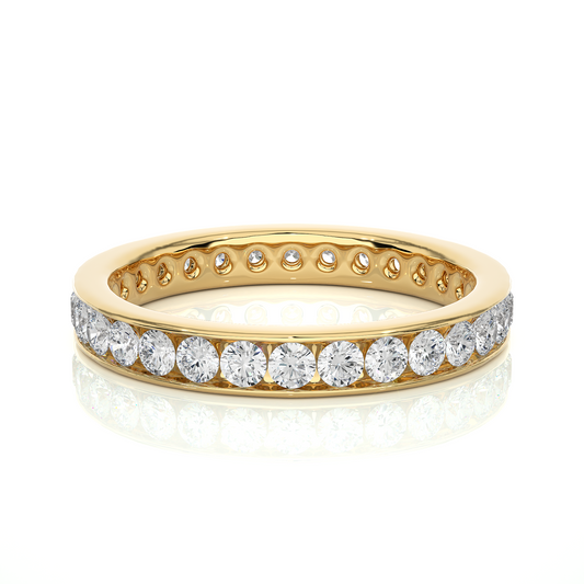 1.04 CT Round Shaped Classic Lab Grown/ Natural Diamond Eternity Band Ring Timeless Circle Of Sparkle - HIGHCARAT DIAMONDS