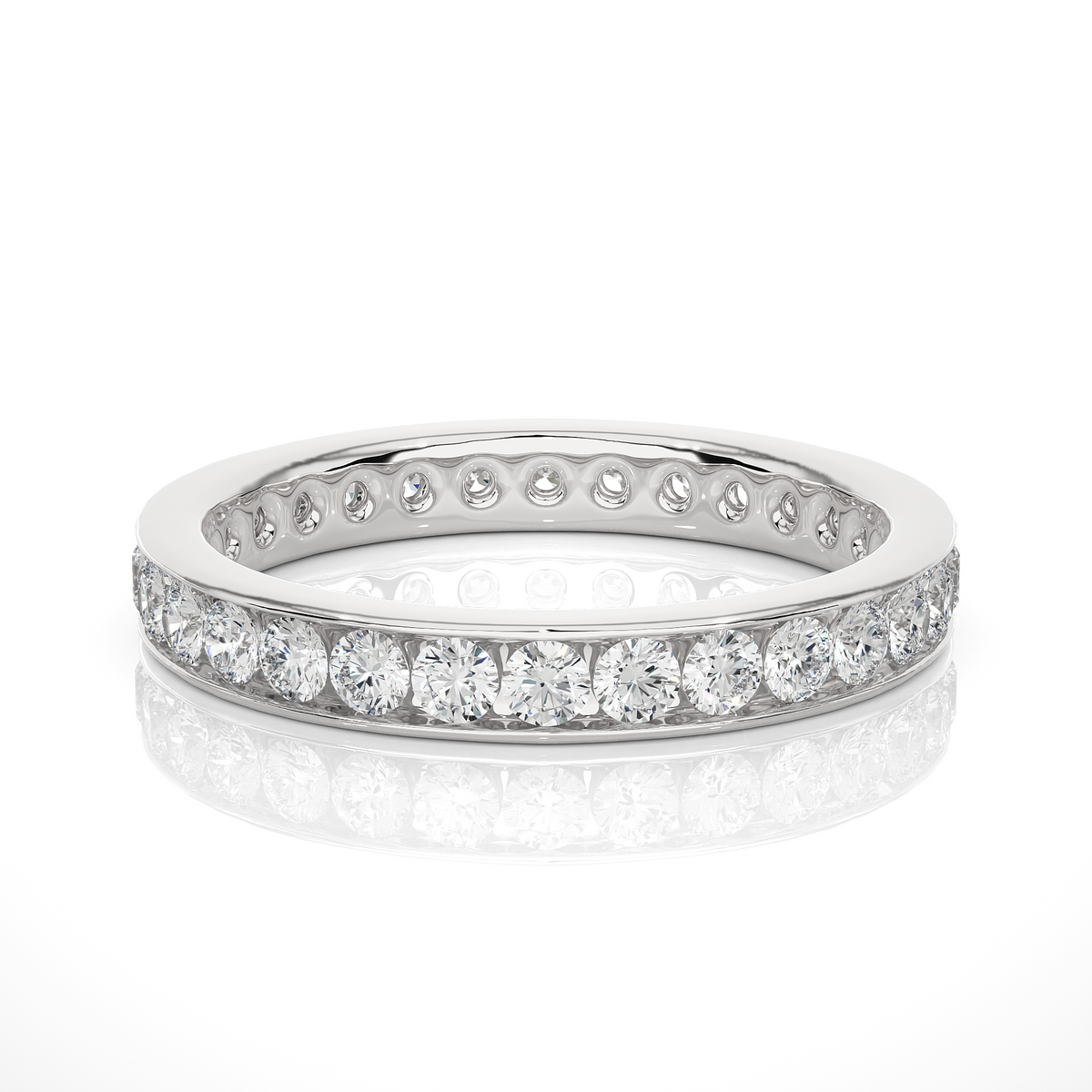 1.04 CT Round Shaped Classic Lab Grown/ Natural Diamond Eternity Band Ring Timeless Circle Of Sparkle - HIGHCARAT DIAMONDS