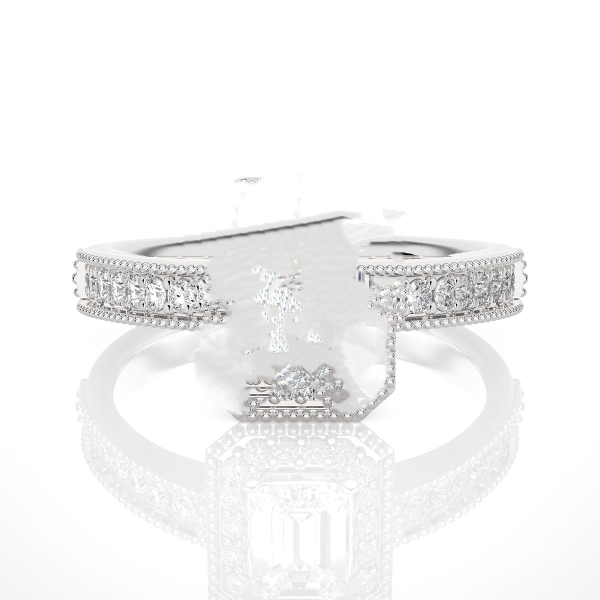 1.06 CT emerald and round cut lab grown diamond wedding ring in a dazzling  new look - HIGHCARAT DIAMONDS