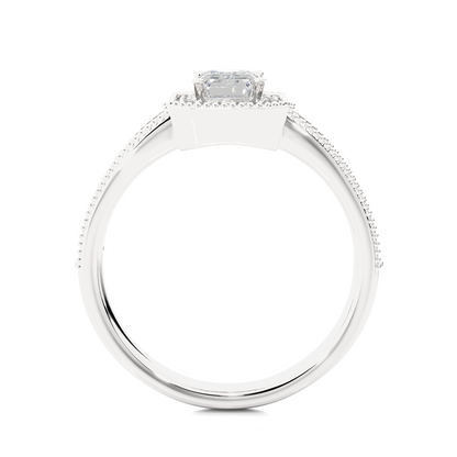 1.06 CT emerald and round cut lab grown diamond wedding ring in a dazzling  new look - HIGHCARAT DIAMONDS