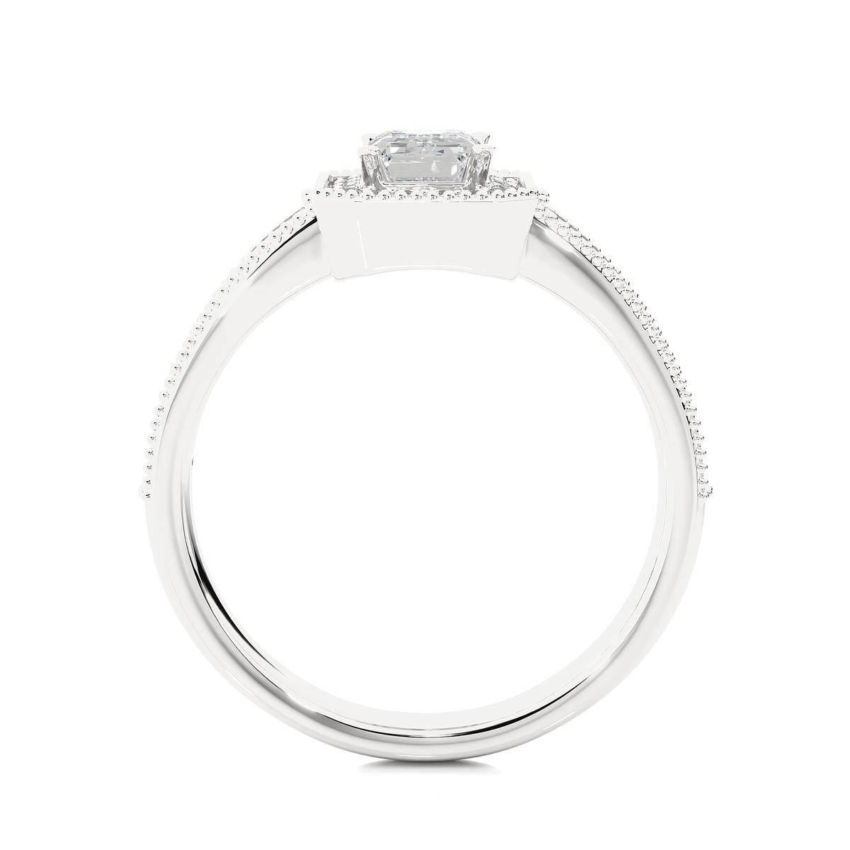 1.06 CT emerald and round cut lab grown diamond wedding ring in a dazzling  new look - HIGHCARAT DIAMONDS