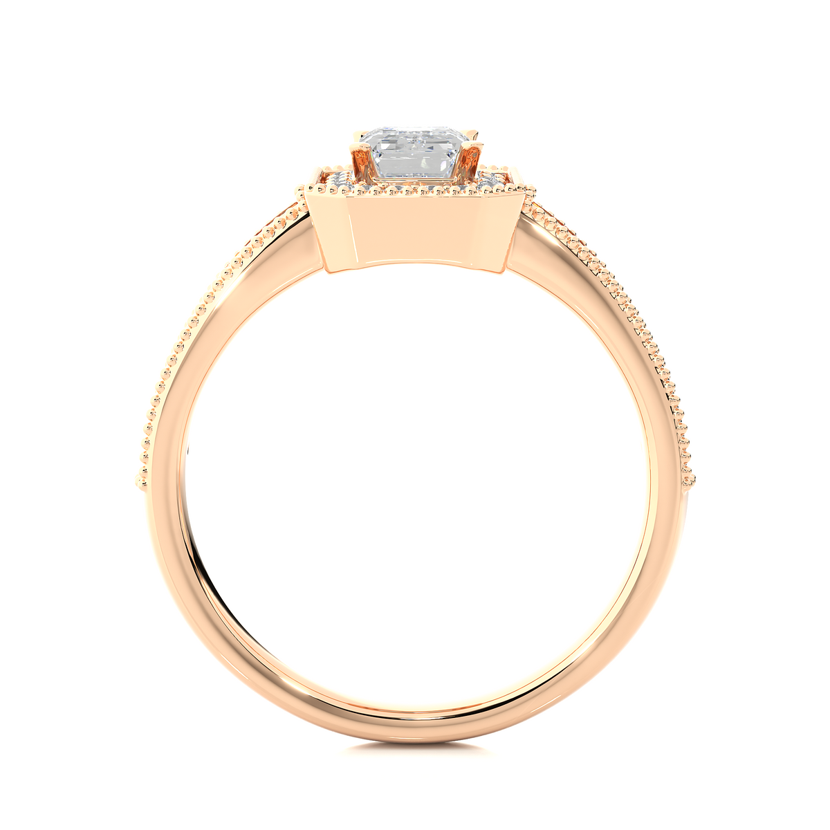 1.06 CT emerald and round cut lab grown diamond wedding ring in a dazzling  new look - HIGHCARAT DIAMONDS