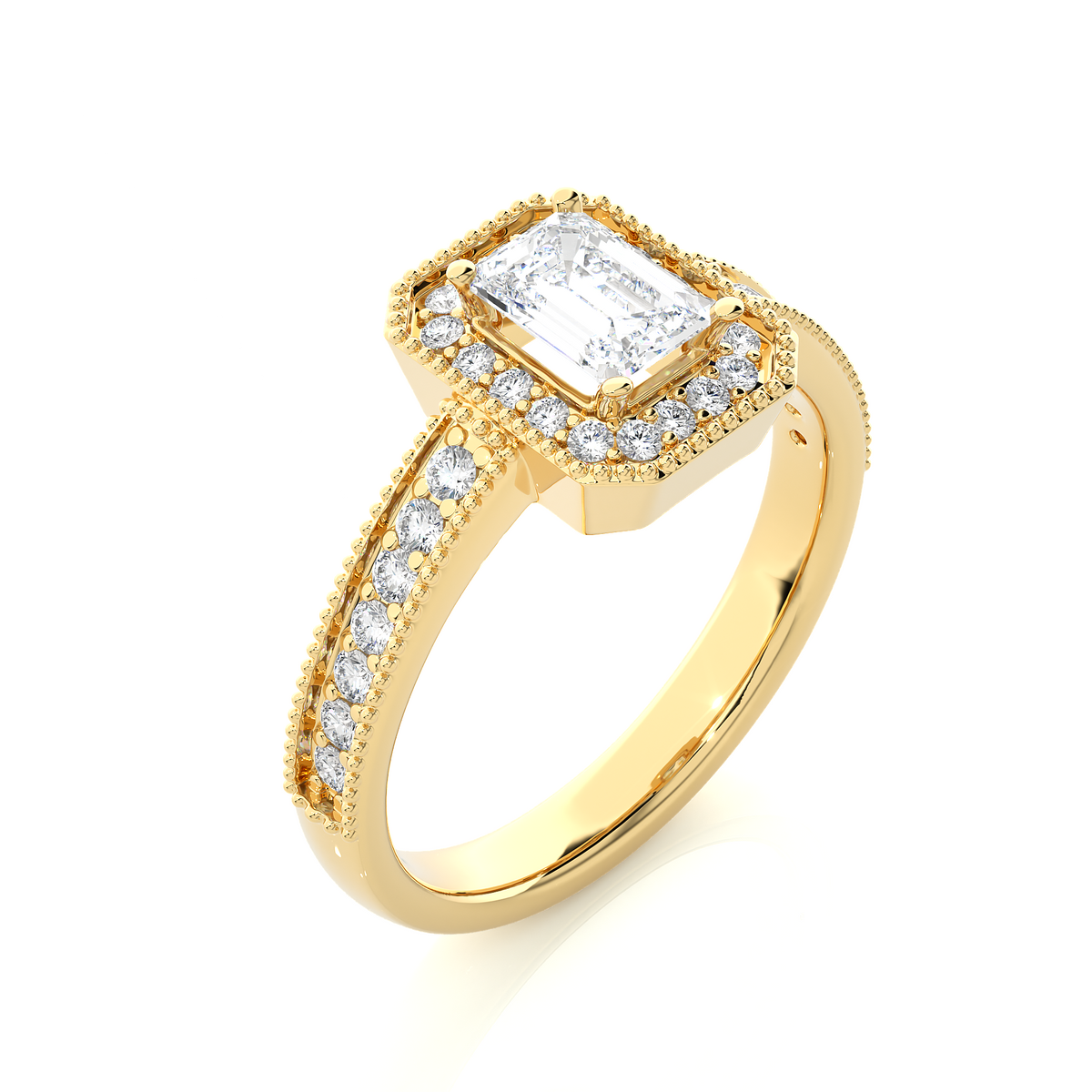 1.06 CT emerald and round cut lab grown diamond wedding ring in a dazzling  new look - HIGHCARAT DIAMONDS