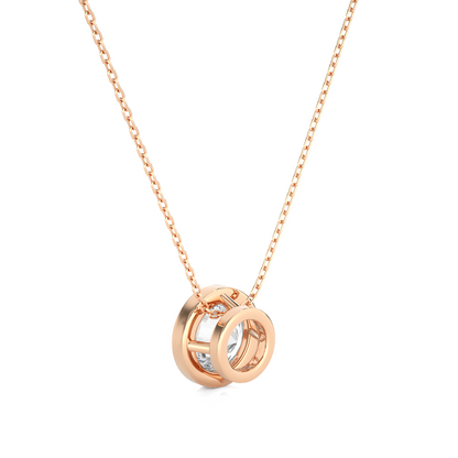 1.08 CT Labgrown Diamond Solitaire Pendant Round Bezel-Set Necklace for Women's - HIGHCARAT DIAMONDS