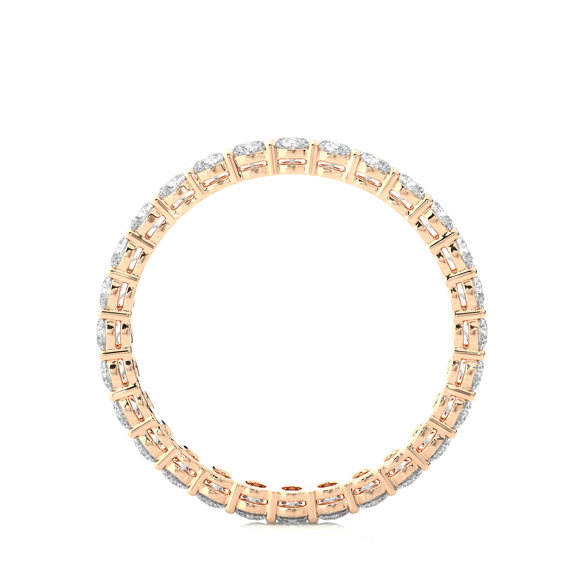 1.12 Carat Round Shaped Lab Grown Diamond & Natural 10k Solid Gold  Eternity Band Ring For Women's - HIGHCARAT DIAMONDS