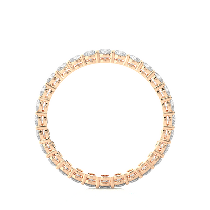 1.12 Carat Round Shaped Lab Grown Diamond & Natural 10k Solid Gold  Eternity Band Ring For Women's - HIGHCARAT DIAMONDS