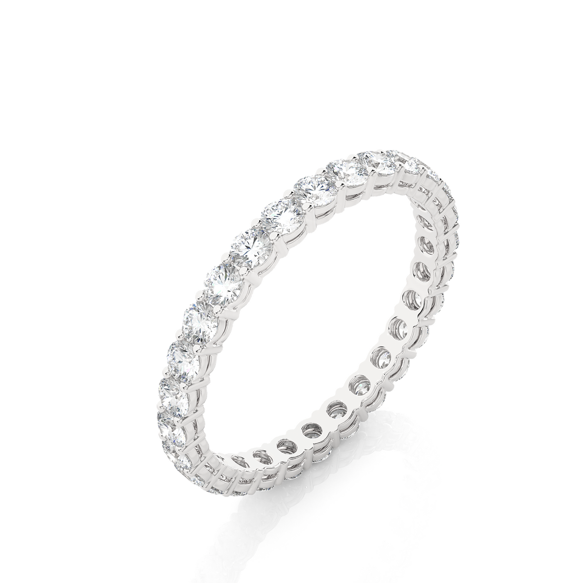 1.12 Carat Round Shaped Lab Grown Diamond & Natural 10k Solid Gold  Eternity Band Ring For Women's - HIGHCARAT DIAMONDS