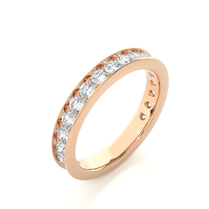 1.12 CT Minimalist Stackable Band Ring Elegant Everyday Jewelry With Round Labgrown Diamond - HIGHCARAT DIAMONDS