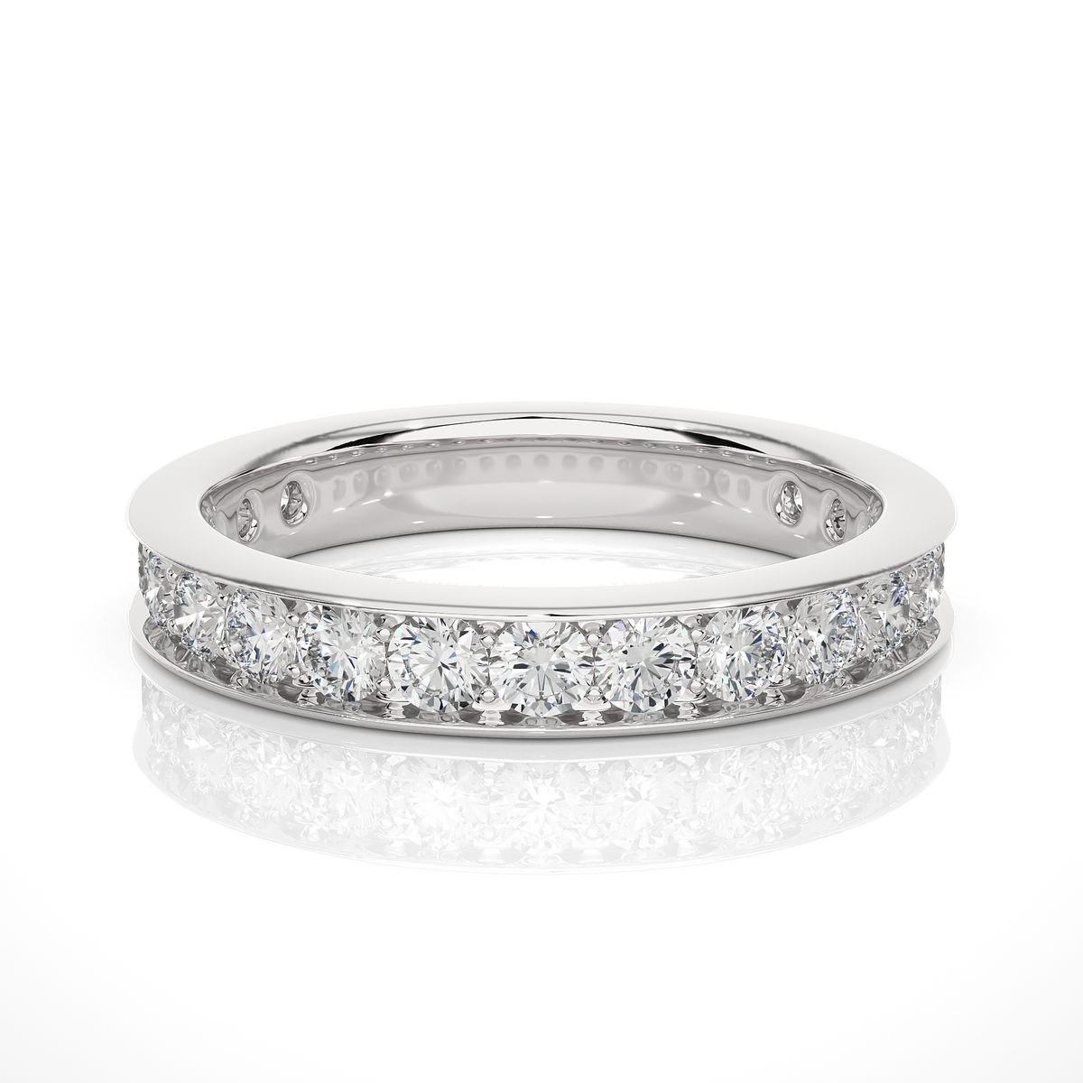 1.12 CT Minimalist Stackable Band Ring Elegant Everyday Jewelry With Round Labgrown Diamond - HIGHCARAT DIAMONDS