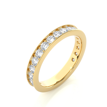 1.12 CT Minimalist Stackable Band Ring Elegant Everyday Jewelry With Round Labgrown Diamond - HIGHCARAT DIAMONDS