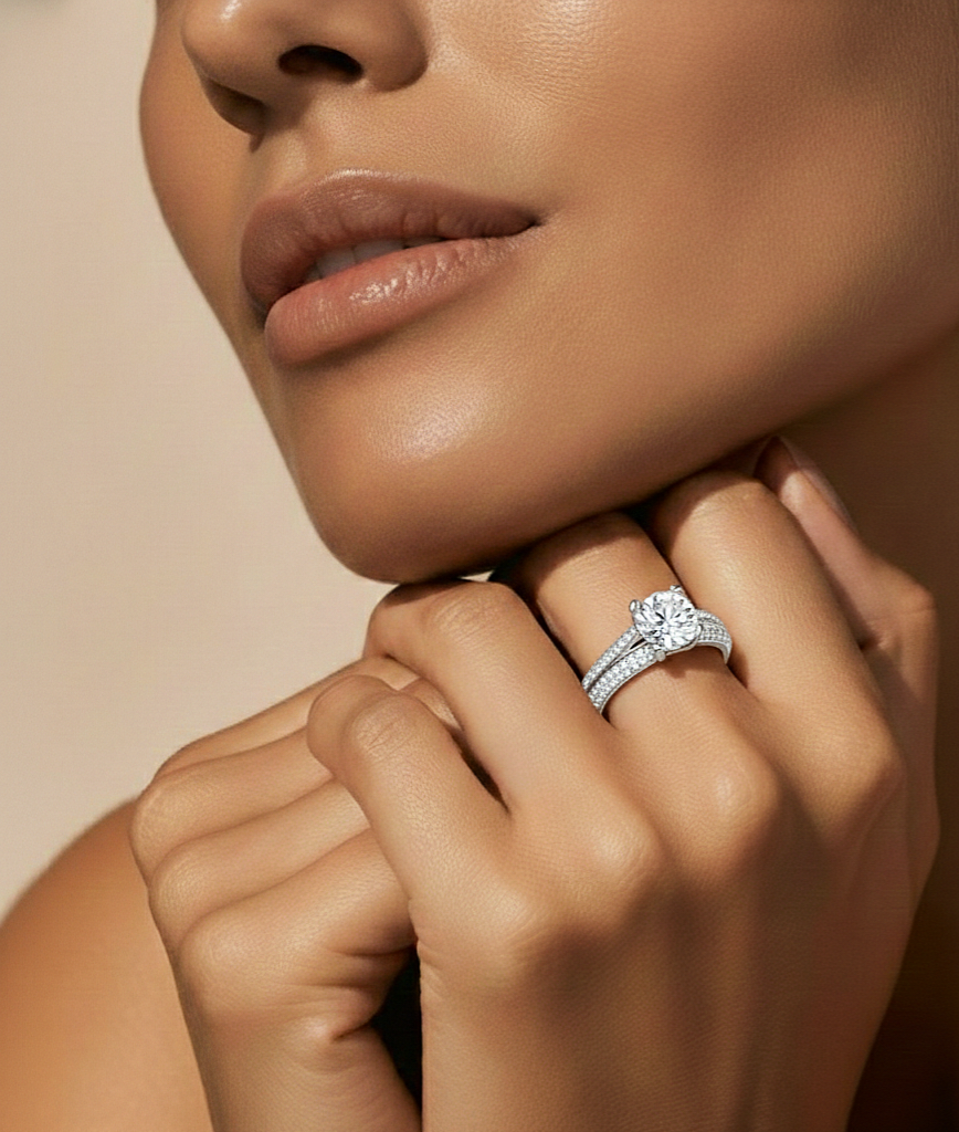 1.13 CT Colorless Round Shape Lab Grown Diamond Ring, 14K Solid Gold Perfect, Stunning proposal Ring - HIGHCARAT DIAMONDS #wearthelook