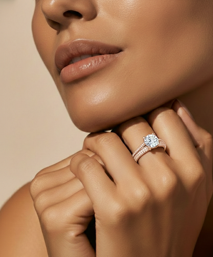 1.13 CT Colorless Round Shape Lab Grown Diamond Ring, 14K Solid Gold Perfect, Stunning proposal Ring - HIGHCARAT DIAMONDS #wearthelook