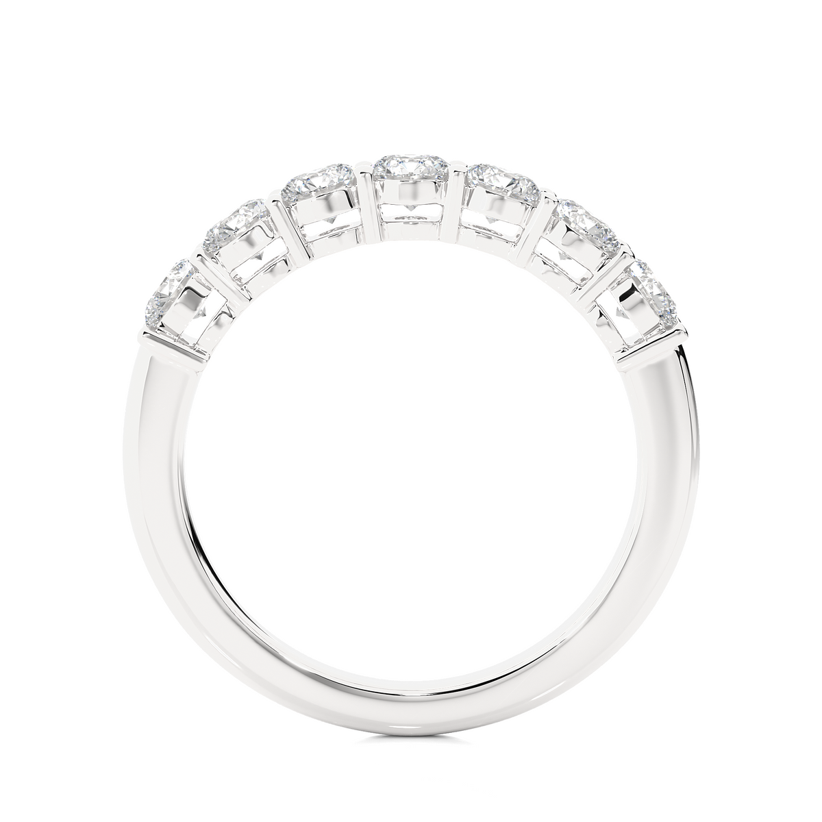 1.13 CT Labgrown Diamond Half Eternity Band Round Shaped Ecofriendly gift for Special one - HIGHCARAT DIAMONDS