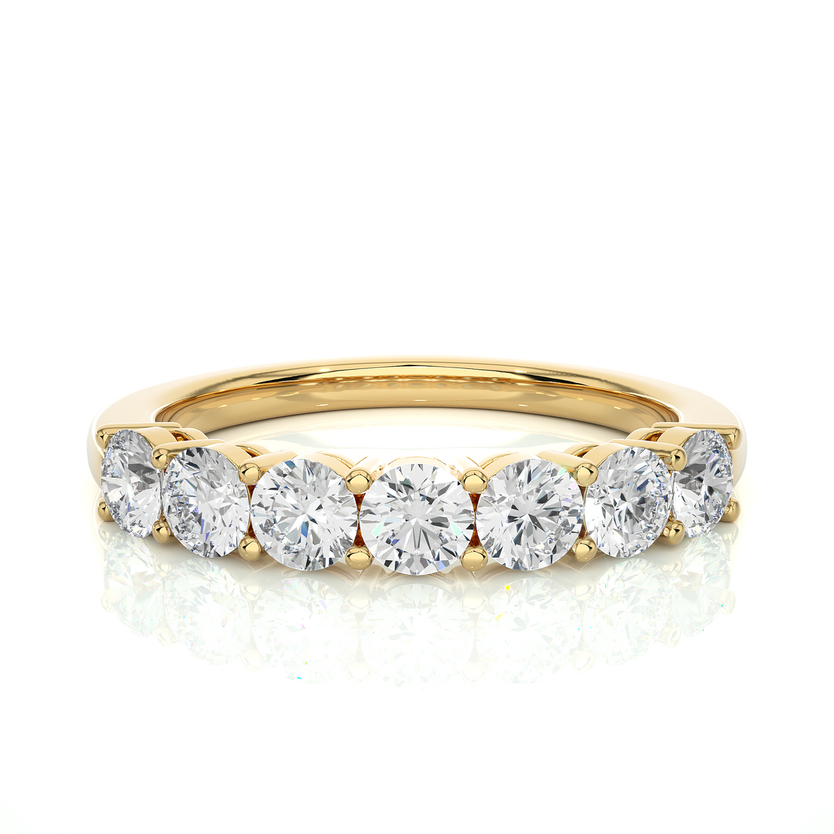 1.13 CT Labgrown Diamond Half Eternity Band Round Shaped Ecofriendly gift for Special one - HIGHCARAT DIAMONDS