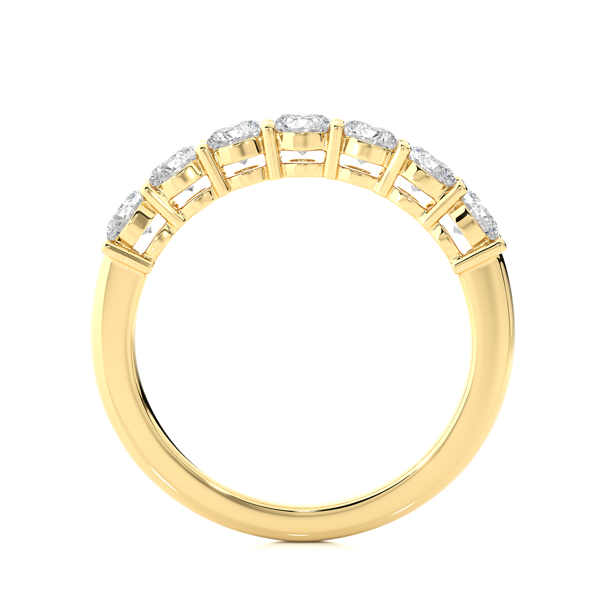 1.13 CT Labgrown Diamond Half Eternity Band Round Shaped Ecofriendly gift for Special one - HIGHCARAT DIAMONDS