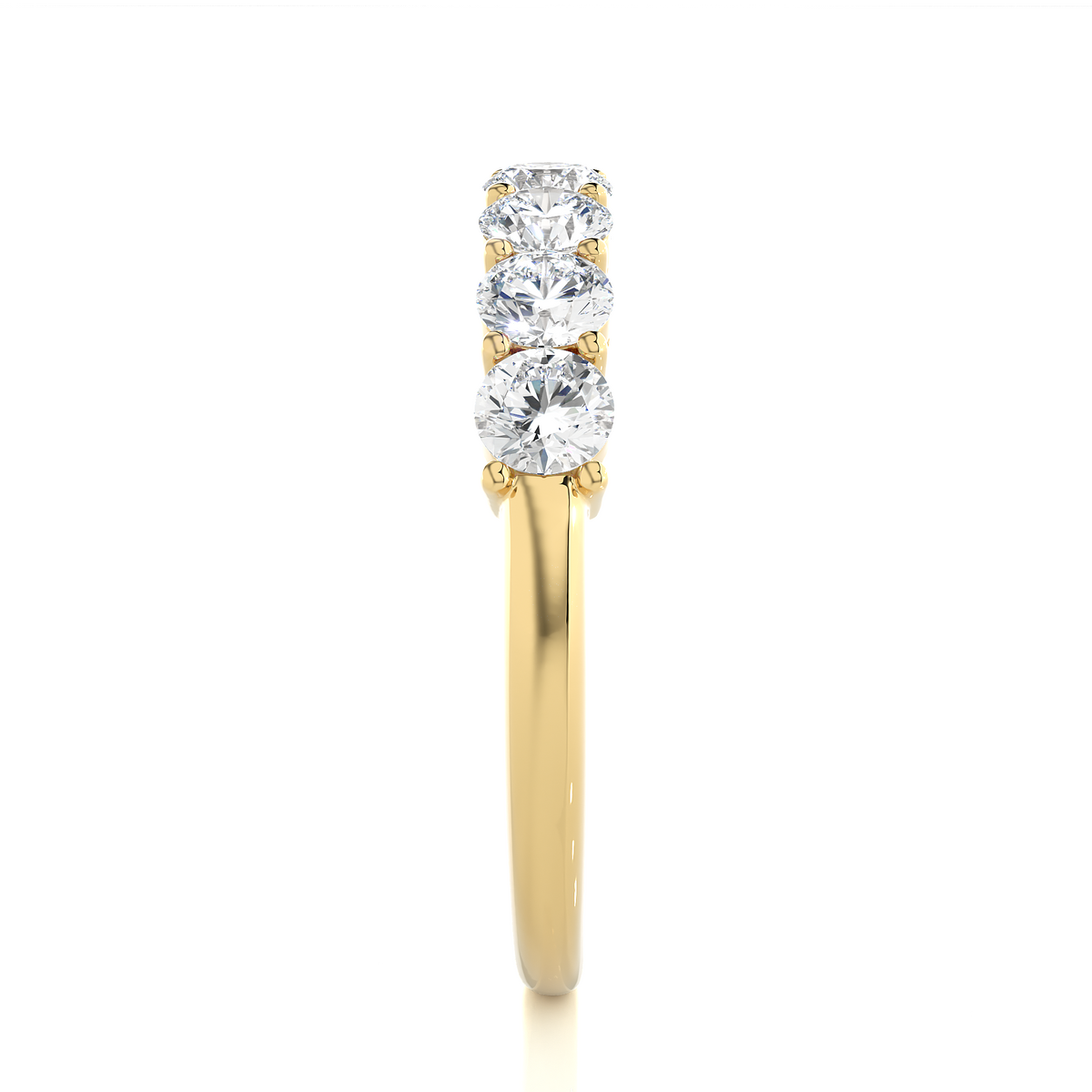 1.13 CT Labgrown Diamond Half Eternity Band Round Shaped Ecofriendly gift for Special one - HIGHCARAT DIAMONDS
