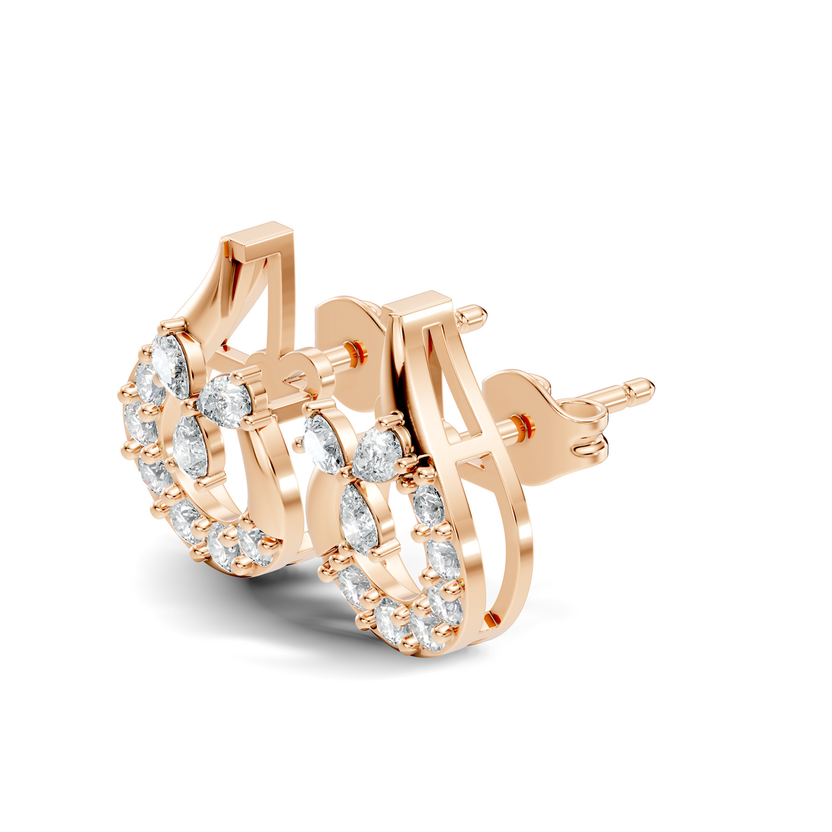 1.13 Ct Round And Pear Shape Lab Grown 7 Natural Diamond Ethically Unique Shape Earrings For Girl - HIGHCARAT DIAMONDS